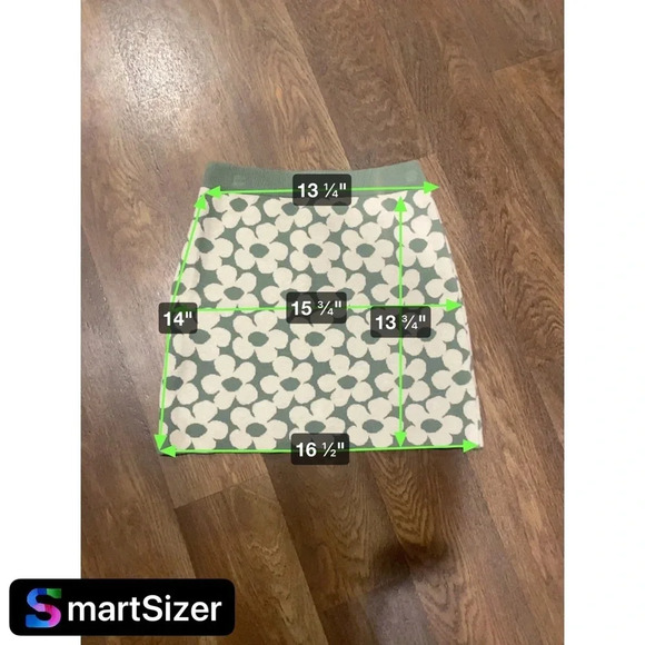 Altar'd State Women’s Knit Sweater Mini Skirt Green White Floral Size XS - Picture 6 of 7